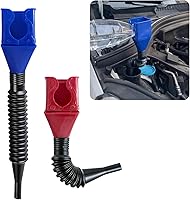 Vista 1 de Kewucn 2 piezas de embudo flexible de drenaje de aceite para coche, embudo de plástico con cierre de presión, embudo de combustible automotriz