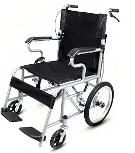 Deluxe Pink Ultra Lightweight Folding Travel Compact Aluminium Wheelchair In A Bag With Handbrakes