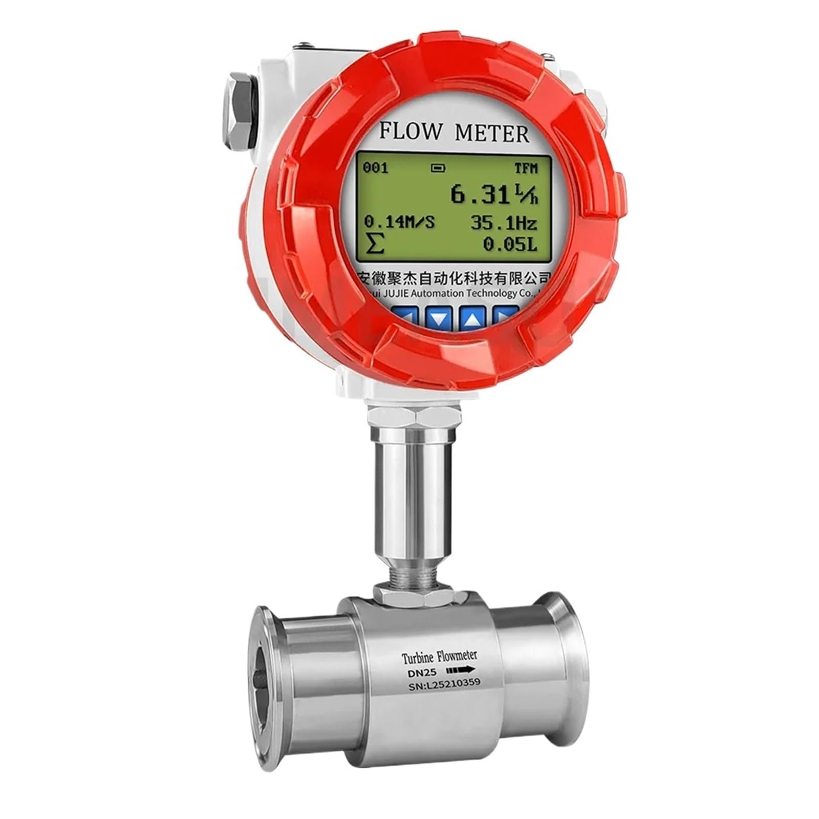 BALYDLUL 1 2 Inch Pulse 4-20mA RS485 Flowmeter Flow Monitor Flow Meter Digital(DN25-SS304)