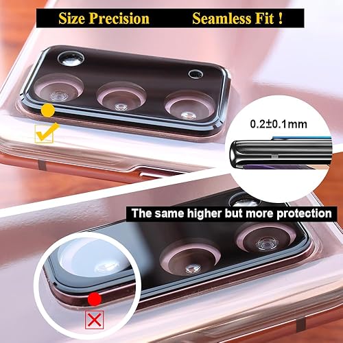 Miniatura 6 de Protector de cámara Note 20 (no para Ultra), paquete de 2, protector de pantalla de vidrio templado HD cobertura completa antiarañazos protección