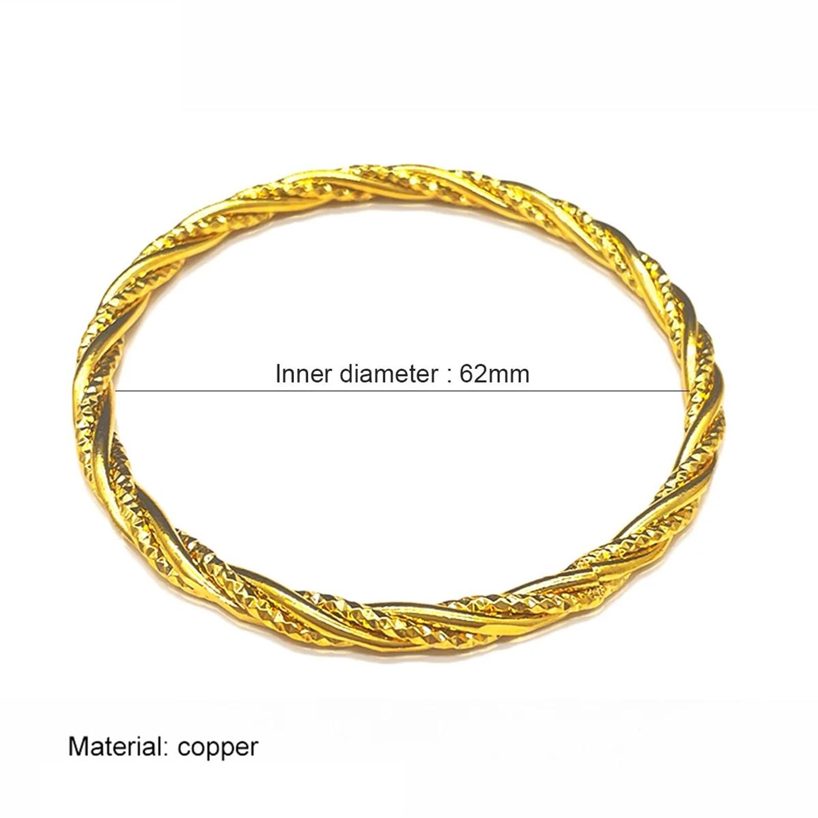 LYGBAOFUL Brazalete de Color Dorado de 62 mm para Uso Unisex. Pulsera de aleación de Cobre de Estilo Bohemio para un Accesorio de Boda o Fiesta Inspirado en el diseñador.