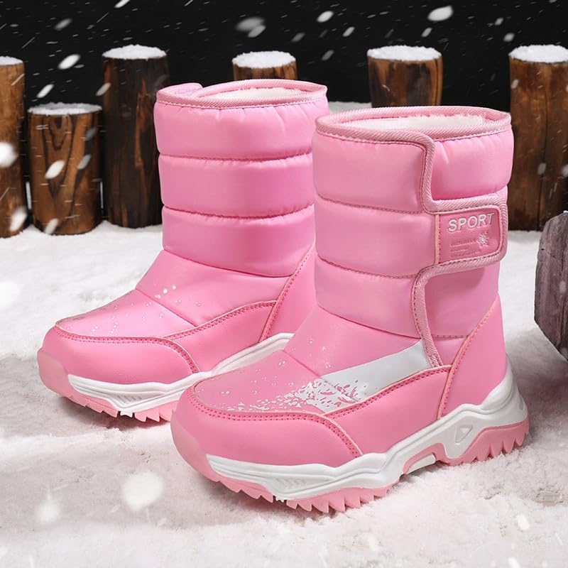 Kids Winter Snow Boots Toddler Snow Boots for Boys Girl Anti-Slip Non-Slip Faux Fur Lining Athletic Outdoor Shoes4