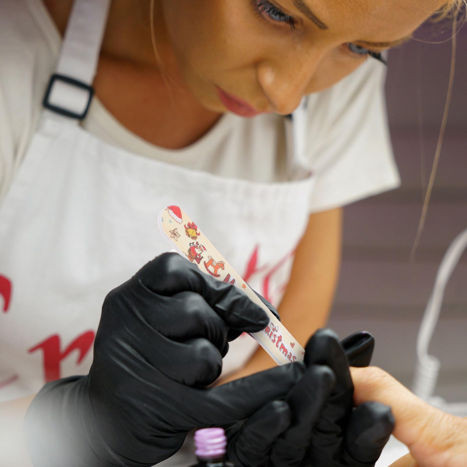 12 Piezas Limas de Uñas Navideñas Diseño Temático, Tabla de Esmeril para Pulir y Remover Pegamento, Adecuado para Uso en Casa y Uñas Naturales o Postizas Varios estilos