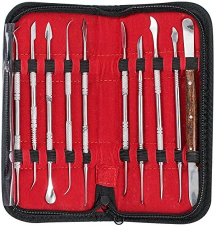Stainless Steel Wax Carver Tools Clay Sculpting Carving Set Dental Sculpture Instrument with Case