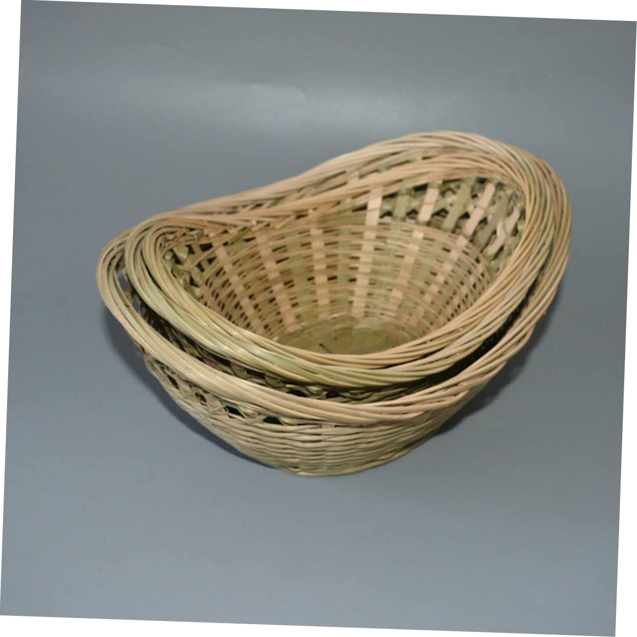 Garneck 1pc Basket Oval Basket Fruit Containers Snack Containers Wicker Picnic Basket Fruit Bowl Vegetable Storage Basket Fruits Basket Wicker Woven Basket Willow Basket Khaki