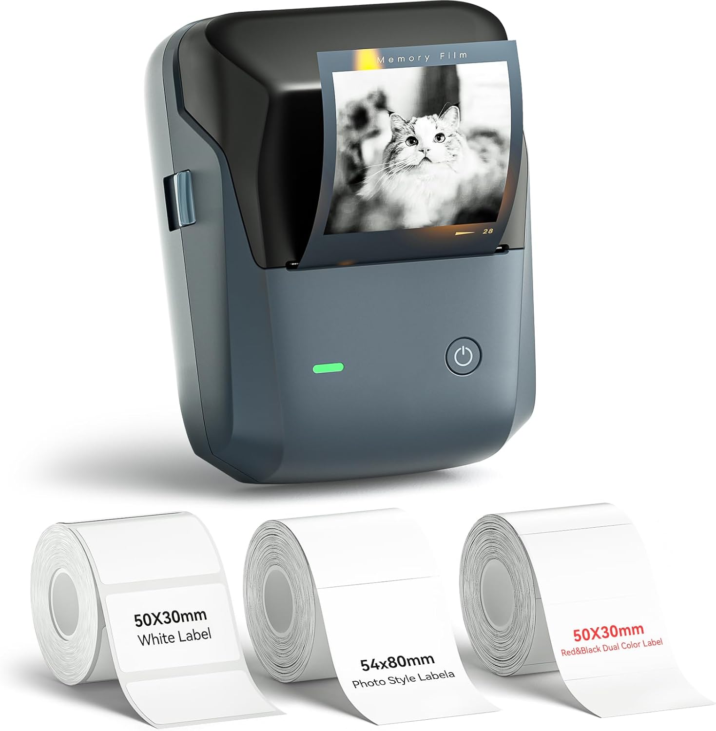 NIIMBOT B1 Pro Label Maker with 3 Roll Labels, 300 DPI HD Bluetooth Thermal Label Printer for Home Office Small Business Organization, for DIY Crafts, Scrapbook, Photos, Meomo