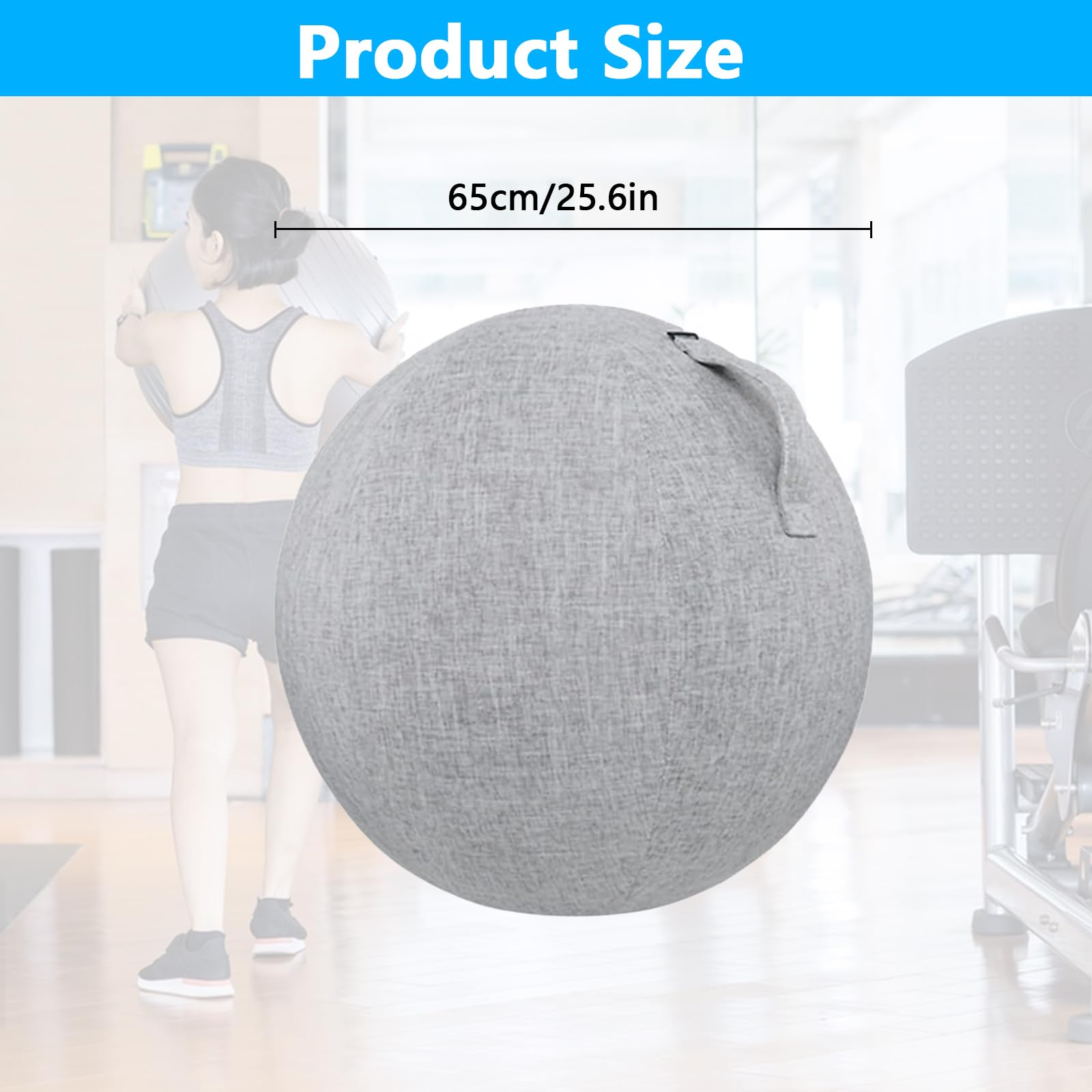 Copertura Protettiva Per Palla Da Ginnastica 65cm, Copertura Per Palla Da Equilibrio, Palline Pieghevoli Rivestimento In Tessuto, Copertura Leggera Per Palla Da Yoga Per Gravidanza Fitness Yoga
