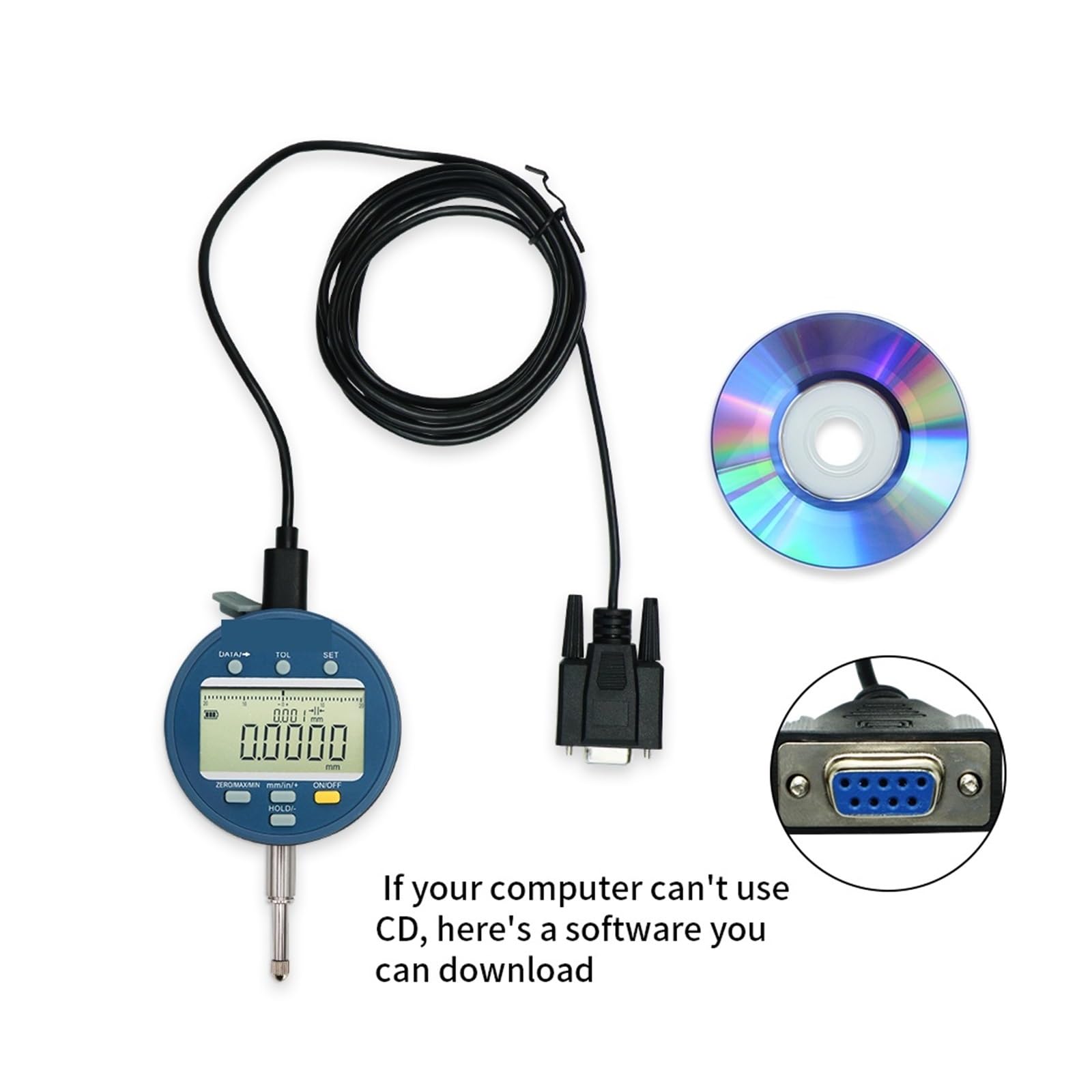 Bezprzewodowy wskaźnik cyfrowy Rozdzielczość 0,5 μm Elektroniczny IP54 0-12,7/25,4 50,8 mm Z akumulatorem,Przyrząd Pomiarowy(0-12.7mm 1)