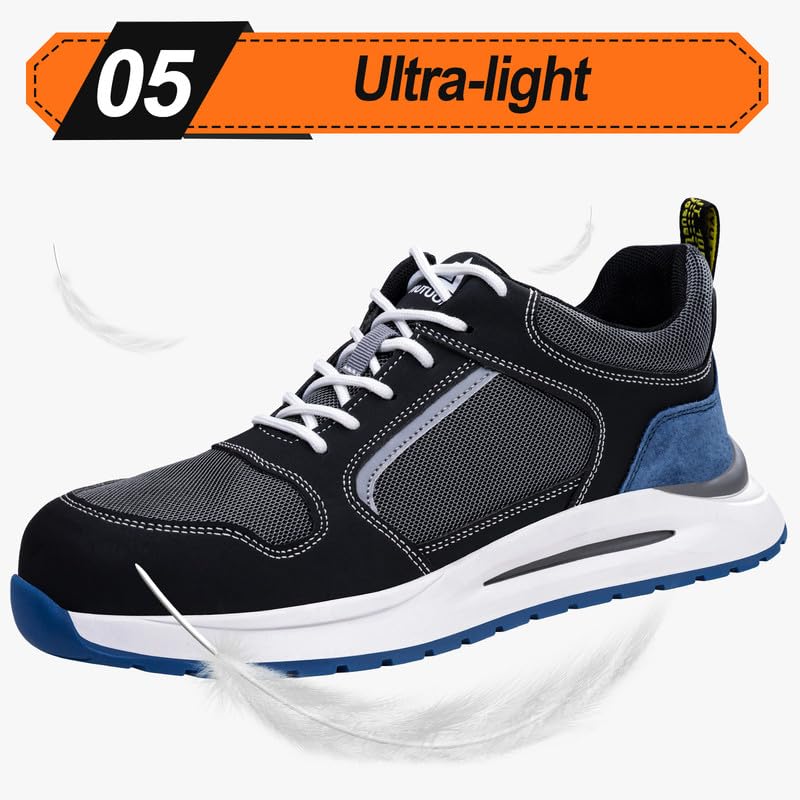 Image of LAoutun Steel Toe Shoes for Men Women Safety Work Shoes Indestructible Steel Toe Sneakers Lightweight Work Shoes Toe Shoes