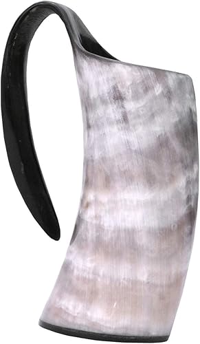 Miniatura 5 de Viking Traders Taza original medieval vikinga con cuerno para beber, hecha a mano de cuerno genuino con revestimiento seguro para alimentos y pulida