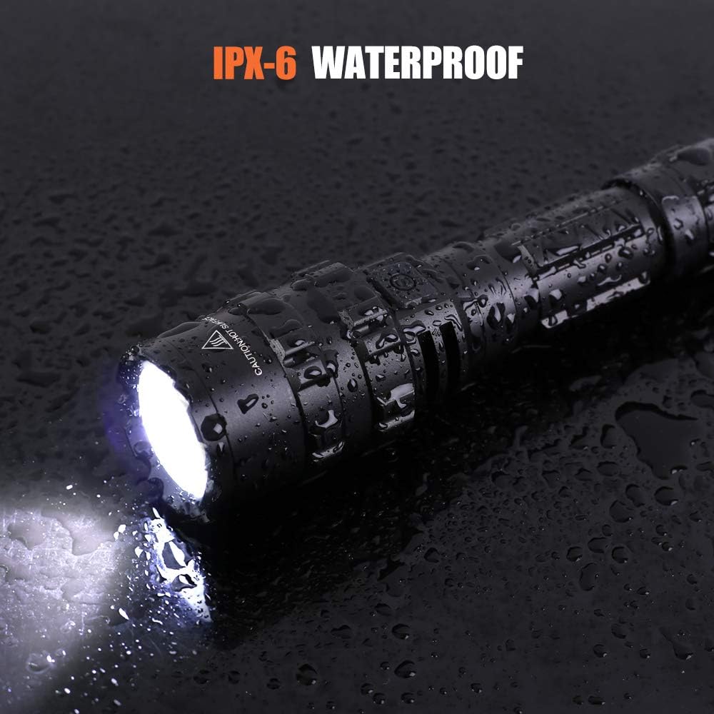LUXJUMPER Red Light Hunting Flashlights Rechargeable 700 Yard 1800 Lumens Predator Tactical Flash Light Kit with Picatinny Rail Mount,Scope Mount, Pressure Switch for Coyote Hog Night Fishing