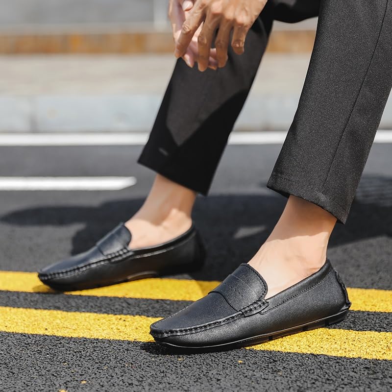 Loafers for Men Round Toe Nubuck Leather Penny Driving Loafers Anti-Slip Slip Resistant Flexible Outdoor Casual Slip-on2