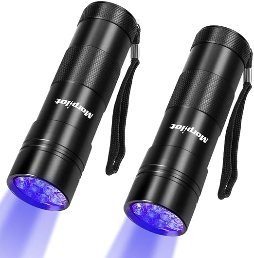 UV Flashlight, Handheld Black Light Flashlights 4pcs, 12 LED 395nm