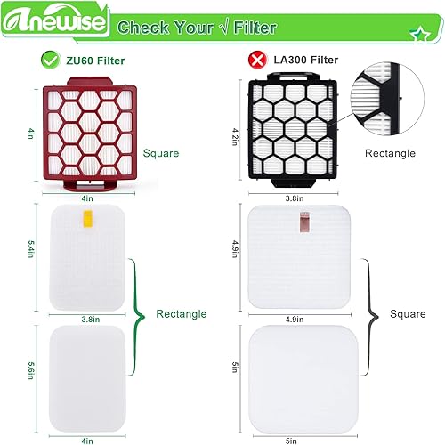 Miniatura 4 de Filtro de repuesto para Shark Navigator Pet Pro Plus ZU102 ZU55 NV150 NV151 NV251 ZU51 ZU62NP Rotator NV255 Zero-M ZU60 ZU62 aspiradora vertical,