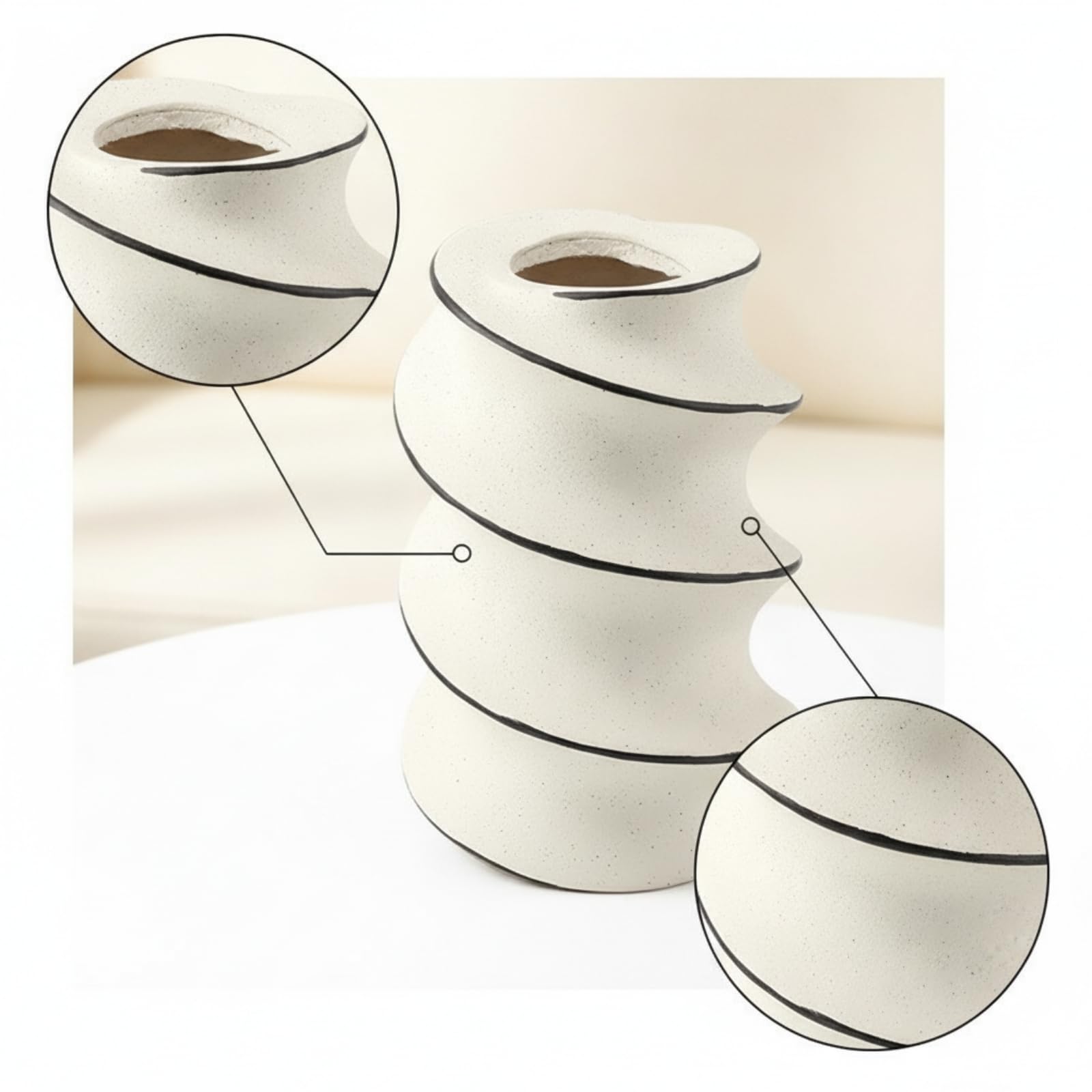 Vaso Cilindrico a Spirale Scultoreo Vaso a Spirale Minimalista Fioriera per Appassionati di Design, Ingresso