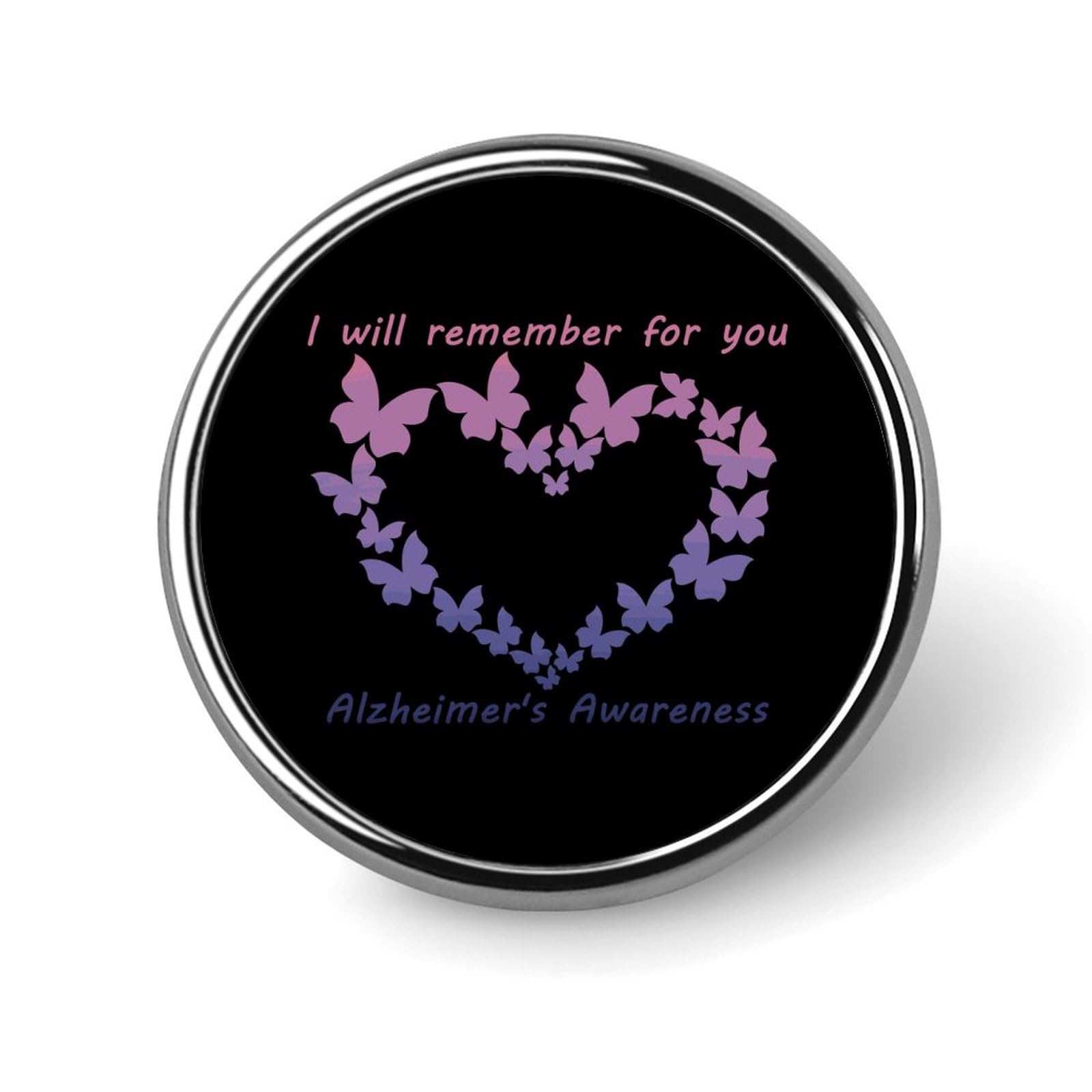 Wear Purple Alzheimer's Awareness Month Pins Round Buttons Brooches Enamel Lapel Pin Party Supplies Decor Badges for Hats Clothes Bags