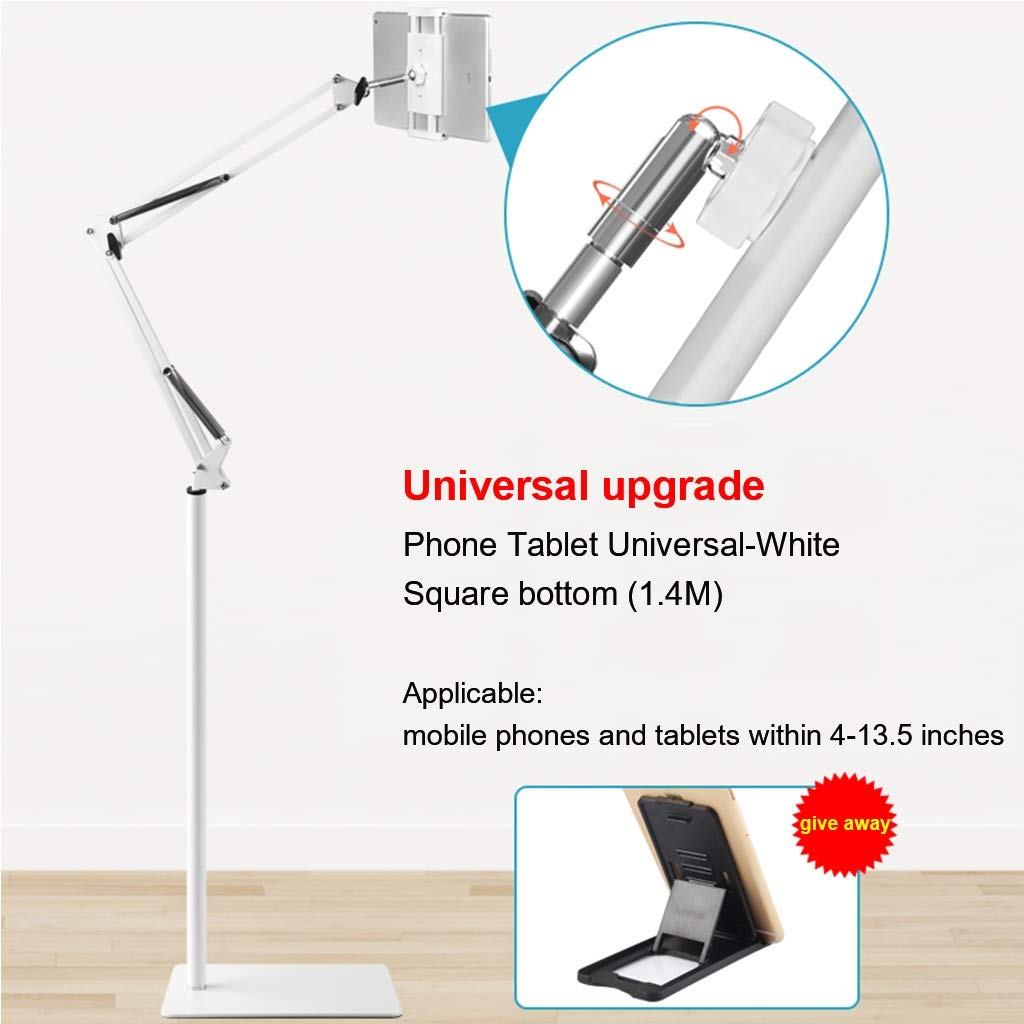 Soporte ajustable para tablet con rotación de 360 grados, soporte de base de metal para pantallas de 4 a 11 pulgadas, base de montaje en cama para tabletas y teléfonos inteligentes