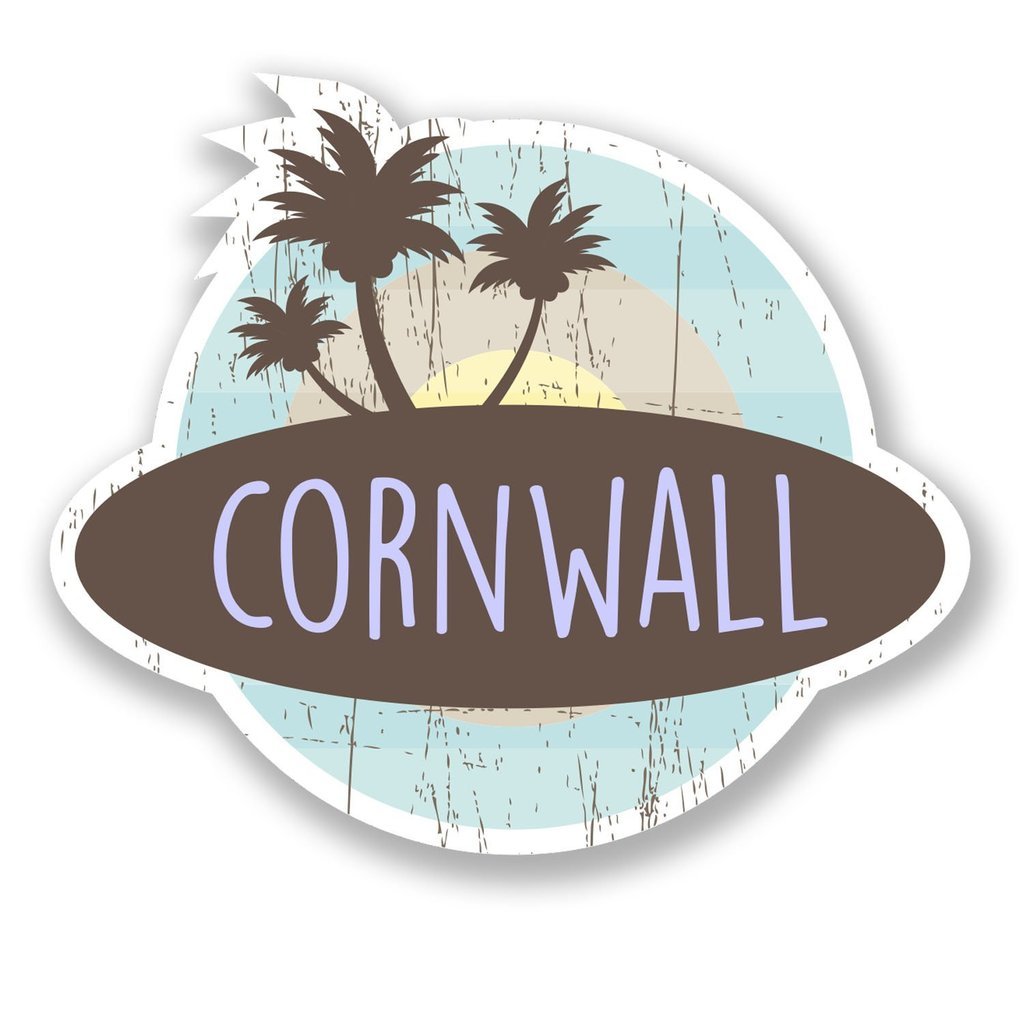 Destinationvinyl 2 X 30Cm/300Mm Cornwall Cornish Window Cling Sticker Car Van Campervan Glass #6767