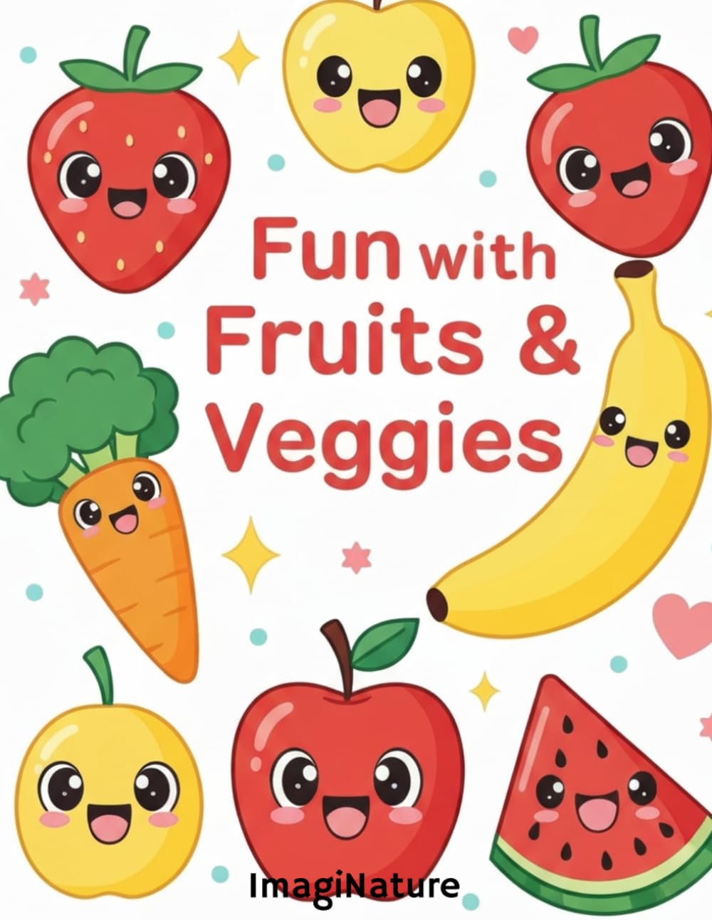 Fun with Fruits and Veggies!: Coloring Book for Toddlers