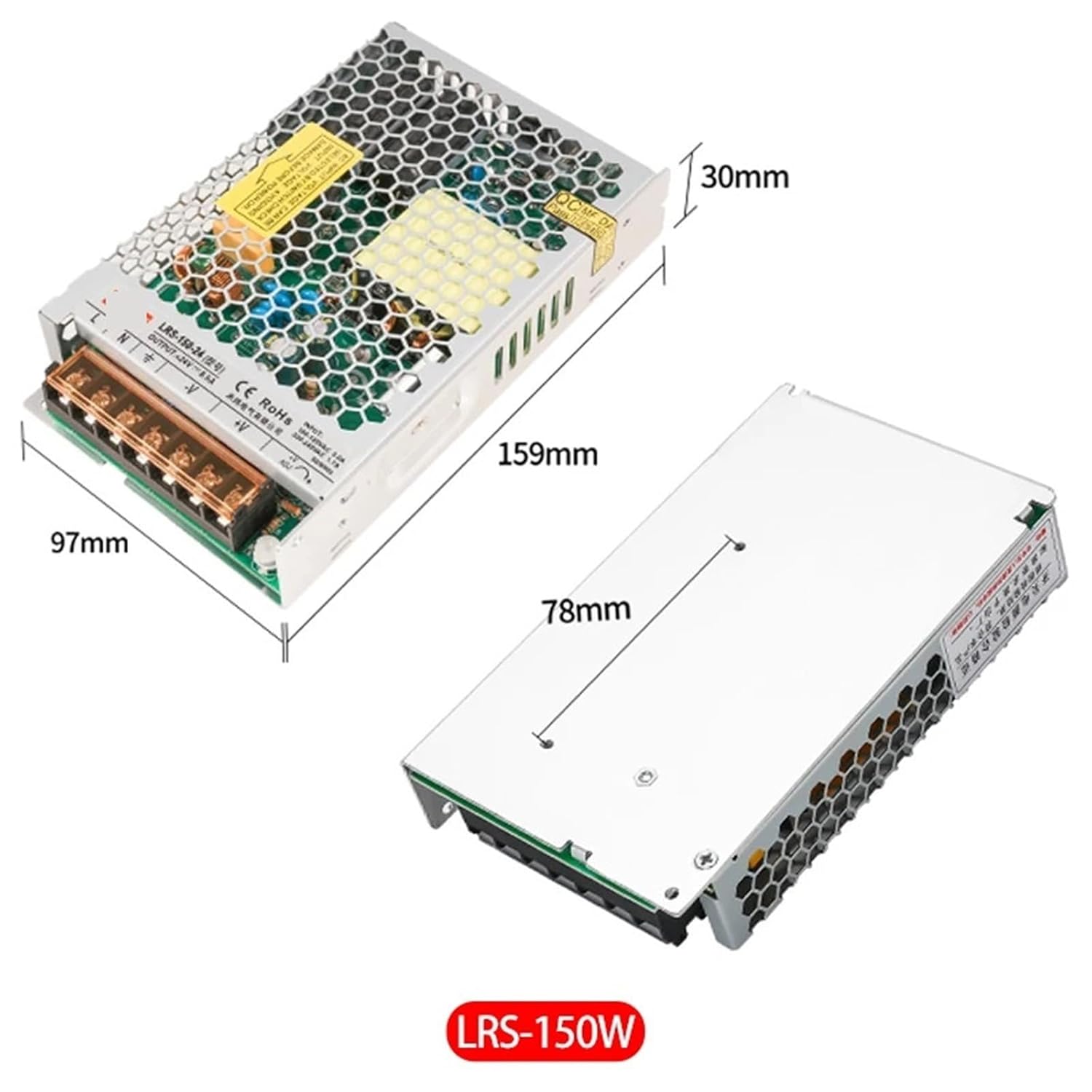 150W 100-240V -12V AC DC Transformer Switching Power Supply LRS-150-12 1Pcs
