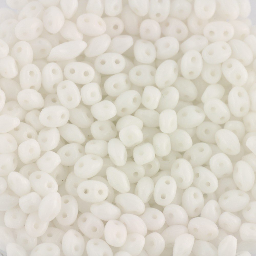 Superduo Beads Opaque White Qty 10 Grams