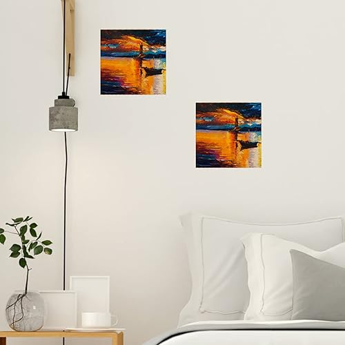 Miniatura 5 de DECHOUS Marco cuadrado de madera DIY del panel en blanco de 5pcs para la pintura de proyectos de artesanía