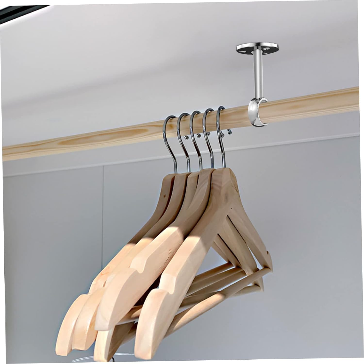 Holibanna 8pcs Wardrobe Pole Brackets Ceiling Mount Brackets Strong Hooks for Curtains Closet Rod