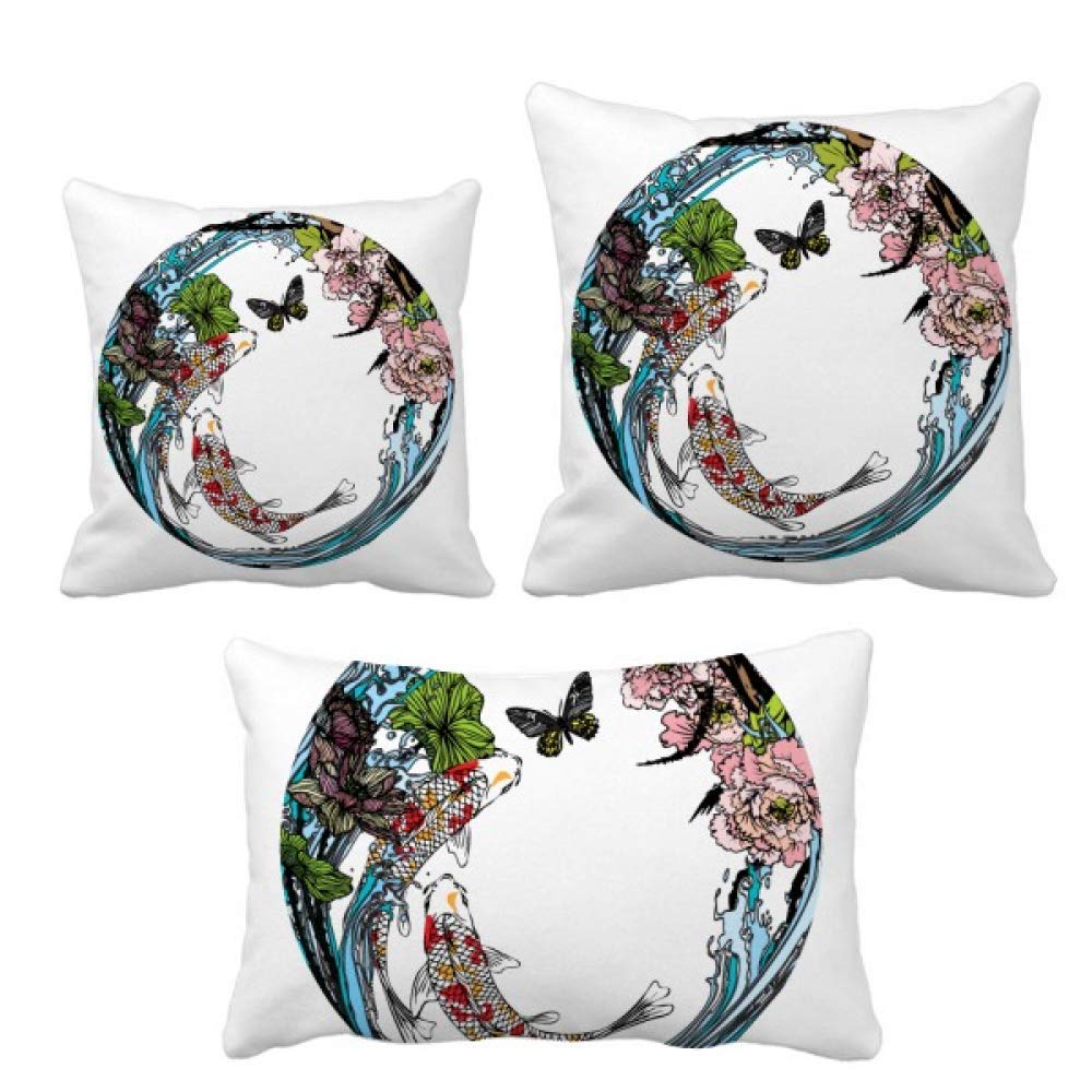 Housse de coussin pivoine motif floral avec fermeture éclair invisible