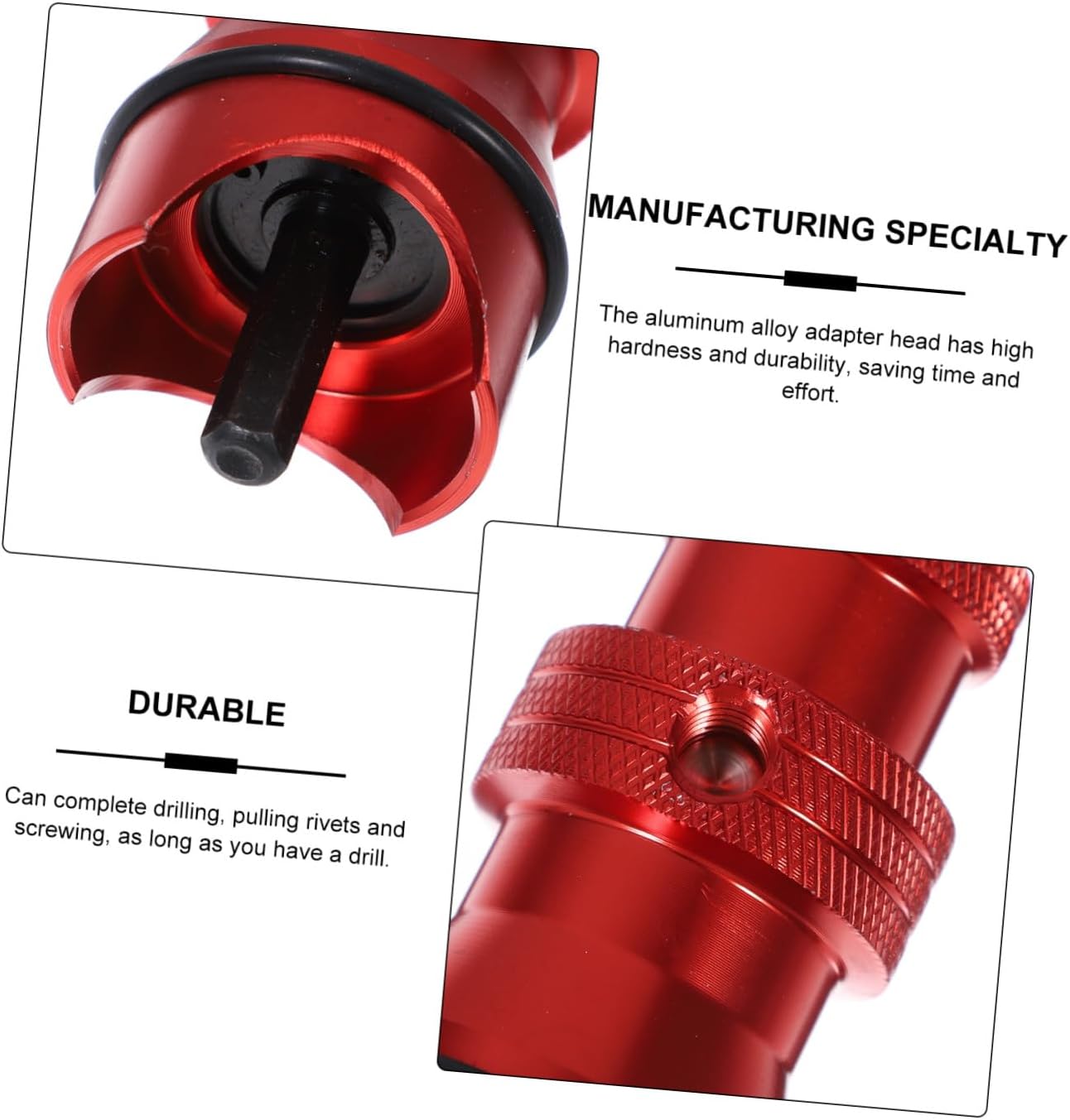 Electric Rivet Tool Adapter Set Aluminum Alloy Rivet Nut Insert Connector Head Compatible Cordless Drill Easy to Use for Automotive and DIY Projects