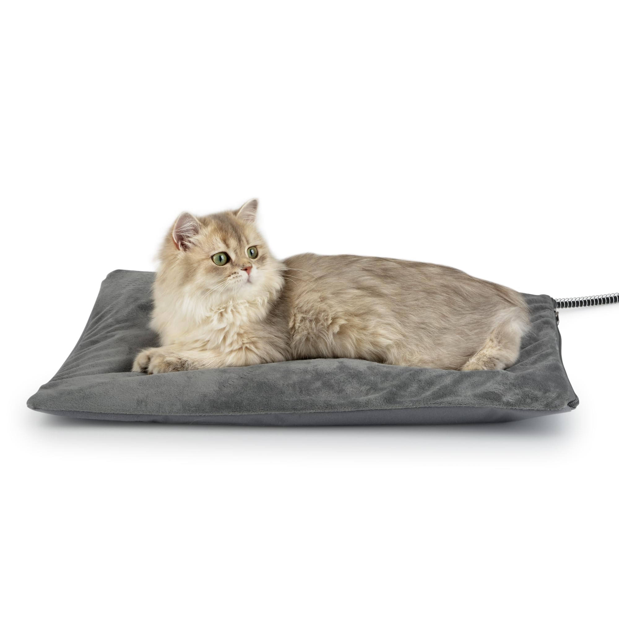 Tapis Chauffant Chat d'Extérieur, Coussin Chauffant Chat Doux avec Cordon Anti Morsure, Tapis Chauffant Chien Gonflable, 50 x 40 cm, 40 Watts