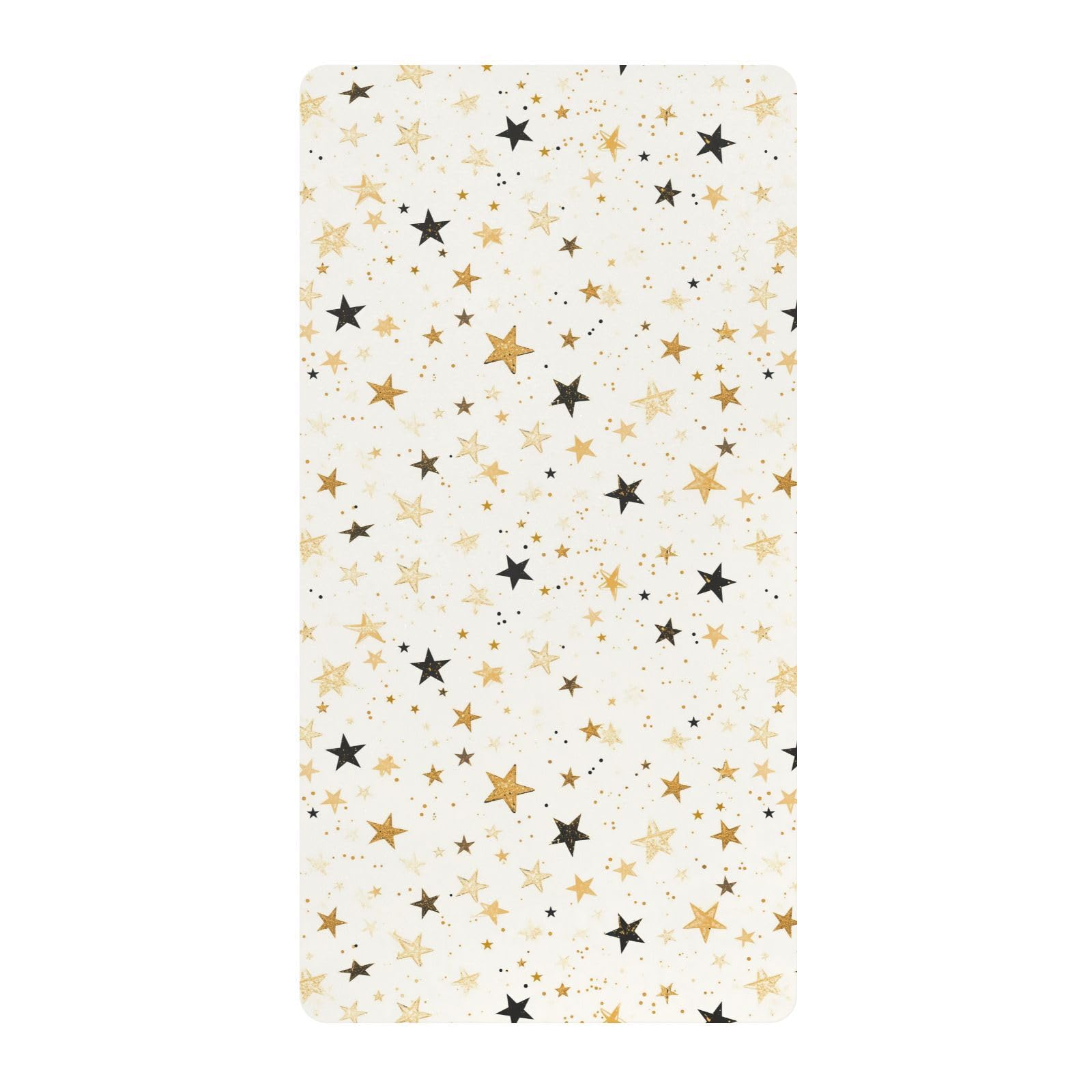 Sábanas de algodón para cuna de bebé, diseño de estrellas doradas y negras, ropa de cama de muselina suave y elástica para decoración de guardería, 1 paquete