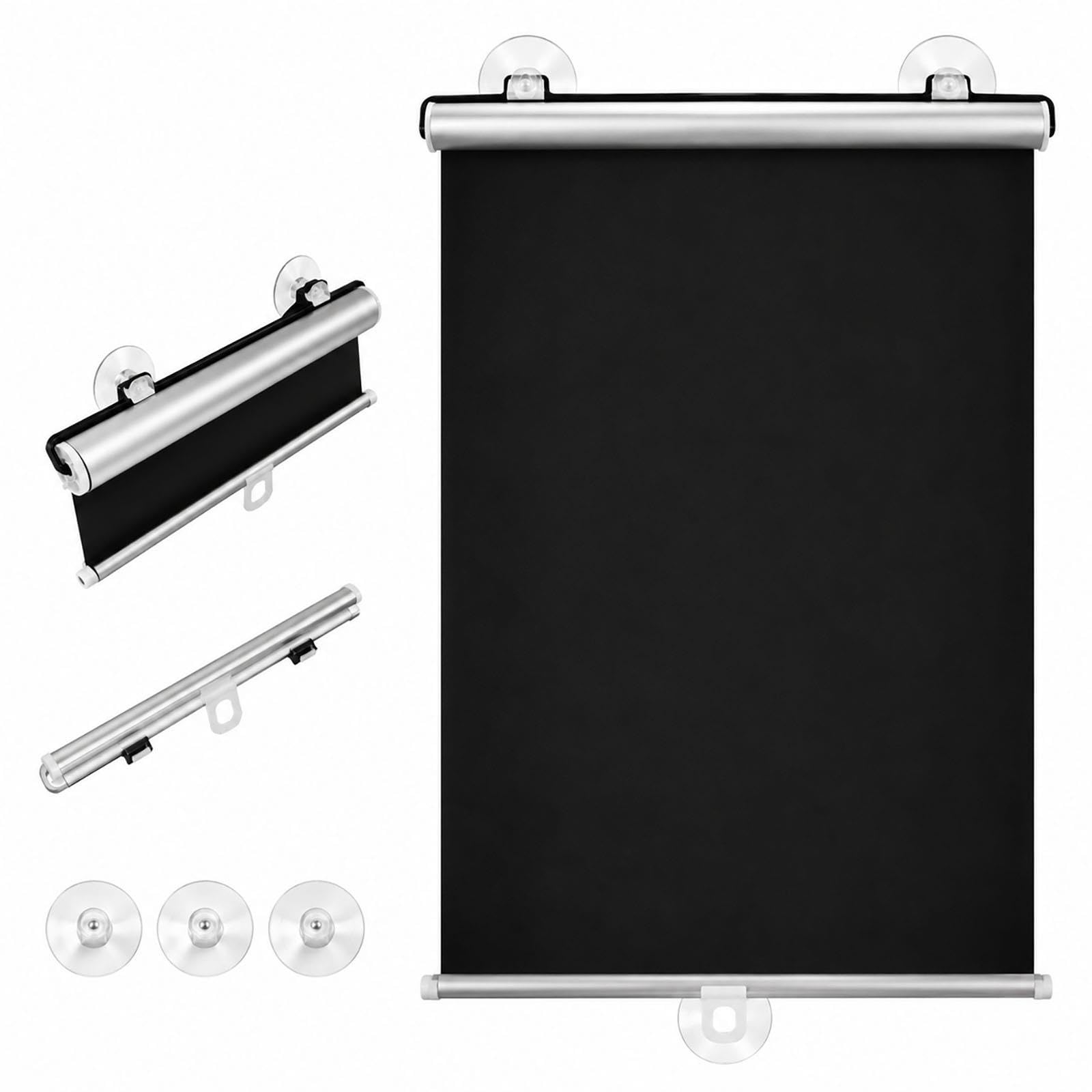 Store Enrouleur Occultant à Ventouses pour Fenêtres, Store Rétractable à Tirer sans Perçage, Protection Solaire et Intimité pour Chambre, Bureau, Cuisine, Camping-Car(W 65 x 160 cm)