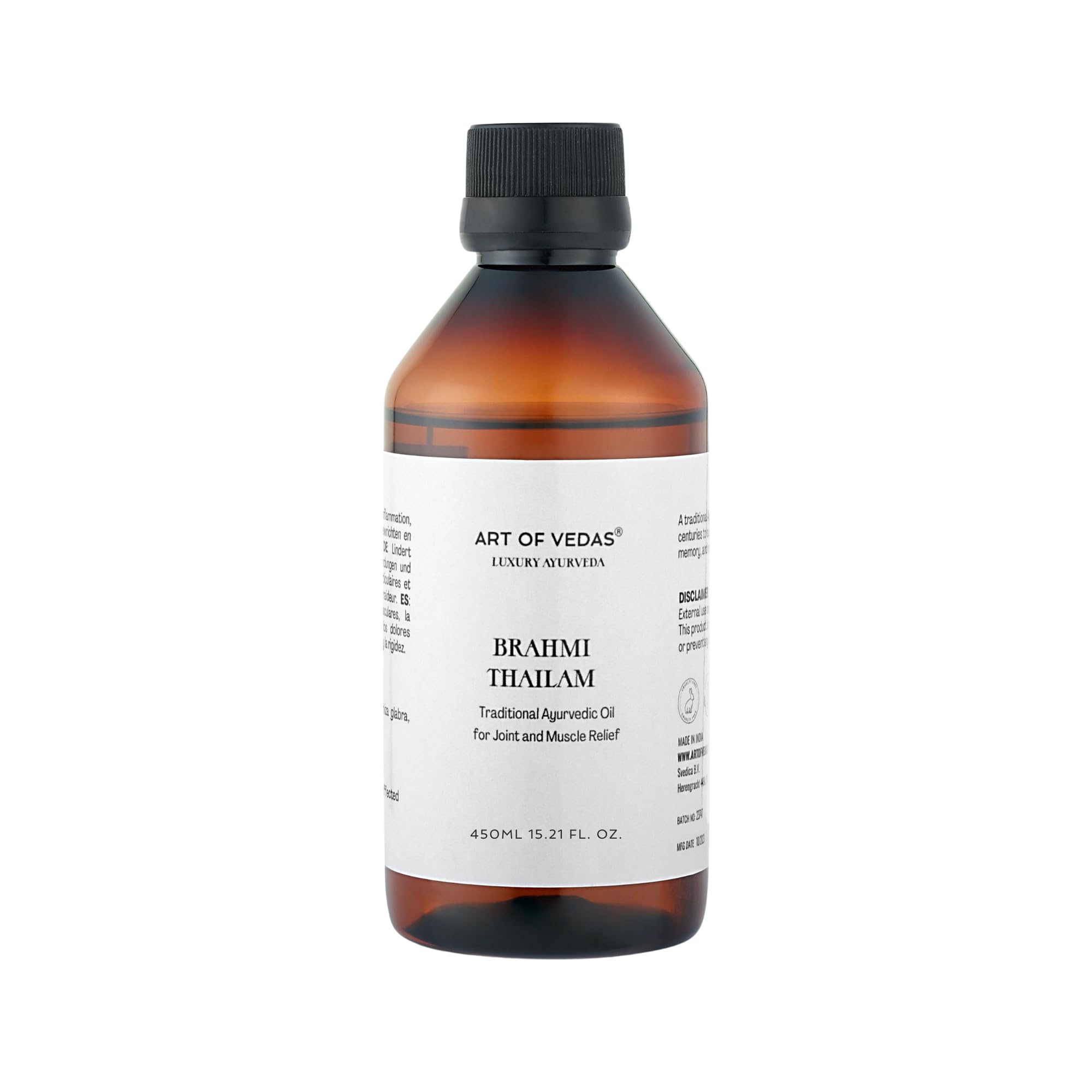 Brahmi Thailam 450ML - Ayurvedisches Öl zur Förderung der geistigen Klarheit, Entspannung und Haarpflege - Traditionelle Ayurveda Formel für Wohlbefinden und Balance - Art of Vedas Brahmi Taila