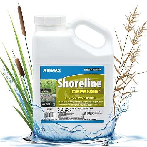 Airmax Shoreline Defense Tratamiento concentrado para control de malezas emergentes, herbicida acuático (glifosato) para fragmitas, pasto de