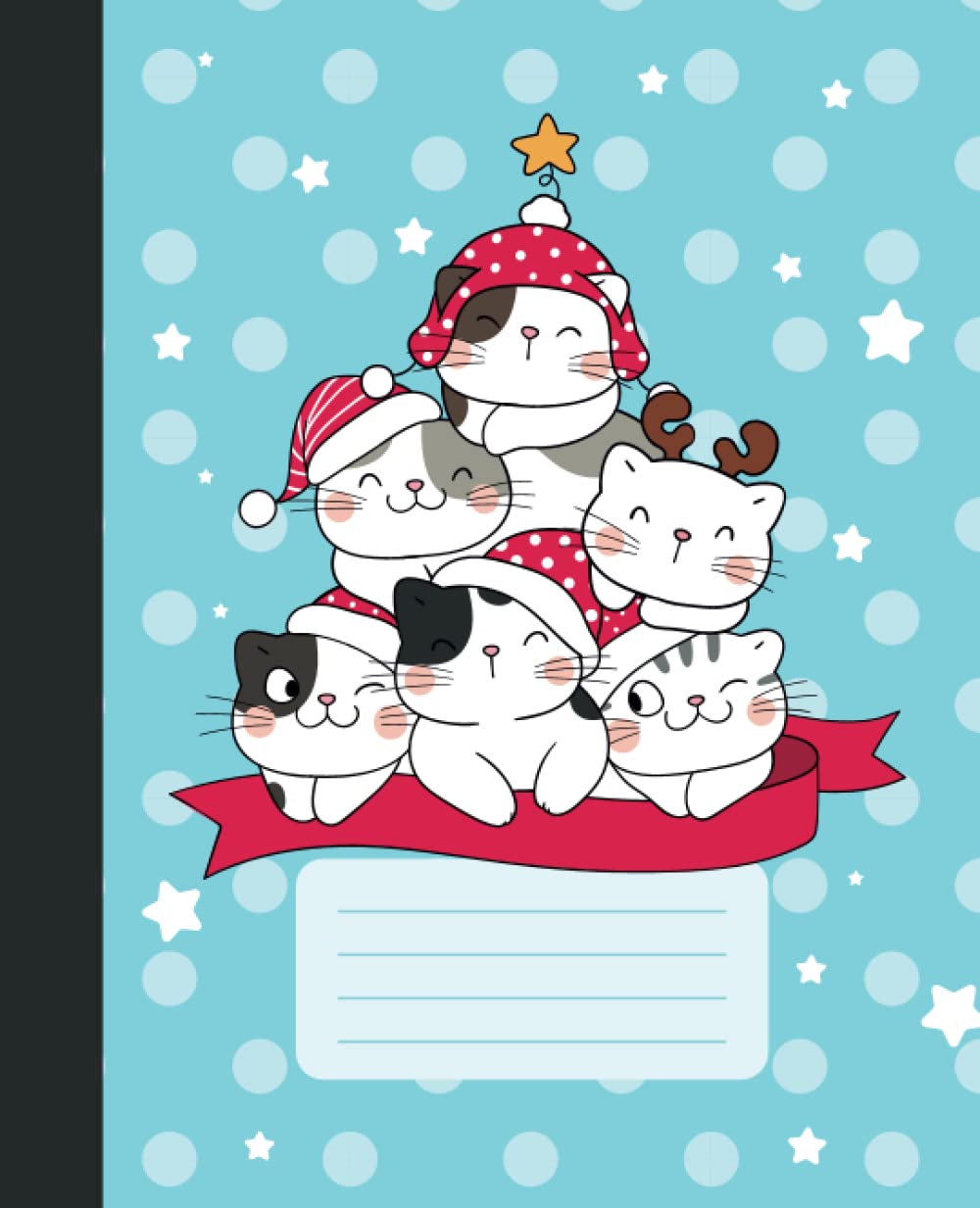 Composition Notebook: Kawaii Cats College Ruled Notebook for Christmas
