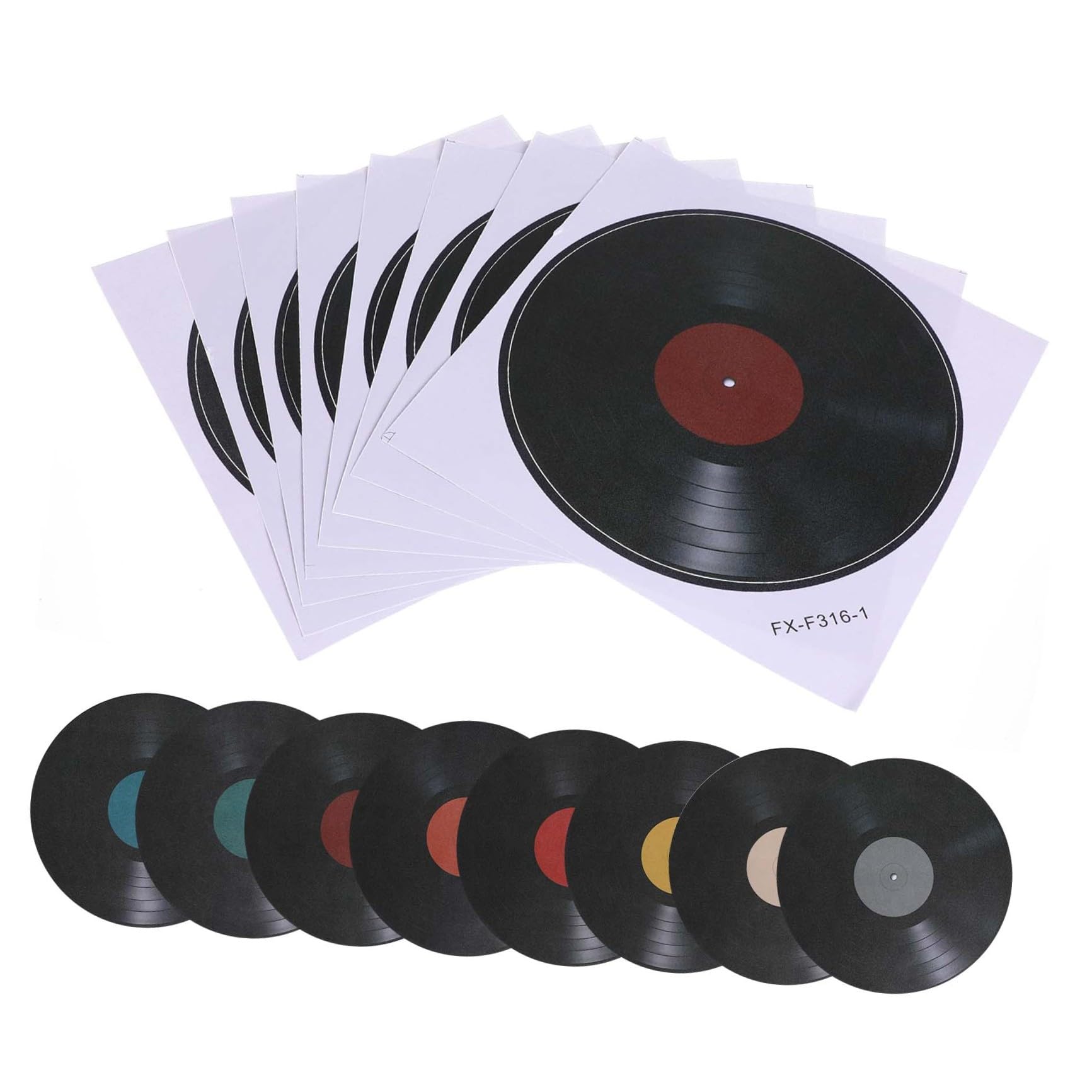 TOYANDONA 8 Pcs Records Wall Decor, 9" Vinyl Records Wall Decor Aesthetic Retro Vinyl Decals for Home Room Music Studio Party Decoration DIY Project