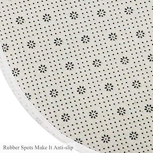 Tapis rond papillons et fleurs bleus pour chambre à coucher et salon cosy