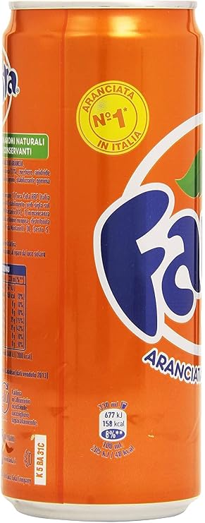 72 x Fanta Orange Lemonade Tins 330 ml 100% Italian Orange