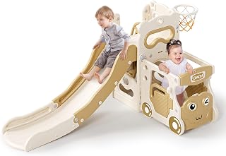 Garden Slide With Water Feature For Children,Kids Slide,Easy Set Up Playset for Indoor Outdoor Backyard, Easy to Store, Safe Toy for Toddler,Kids (car head)