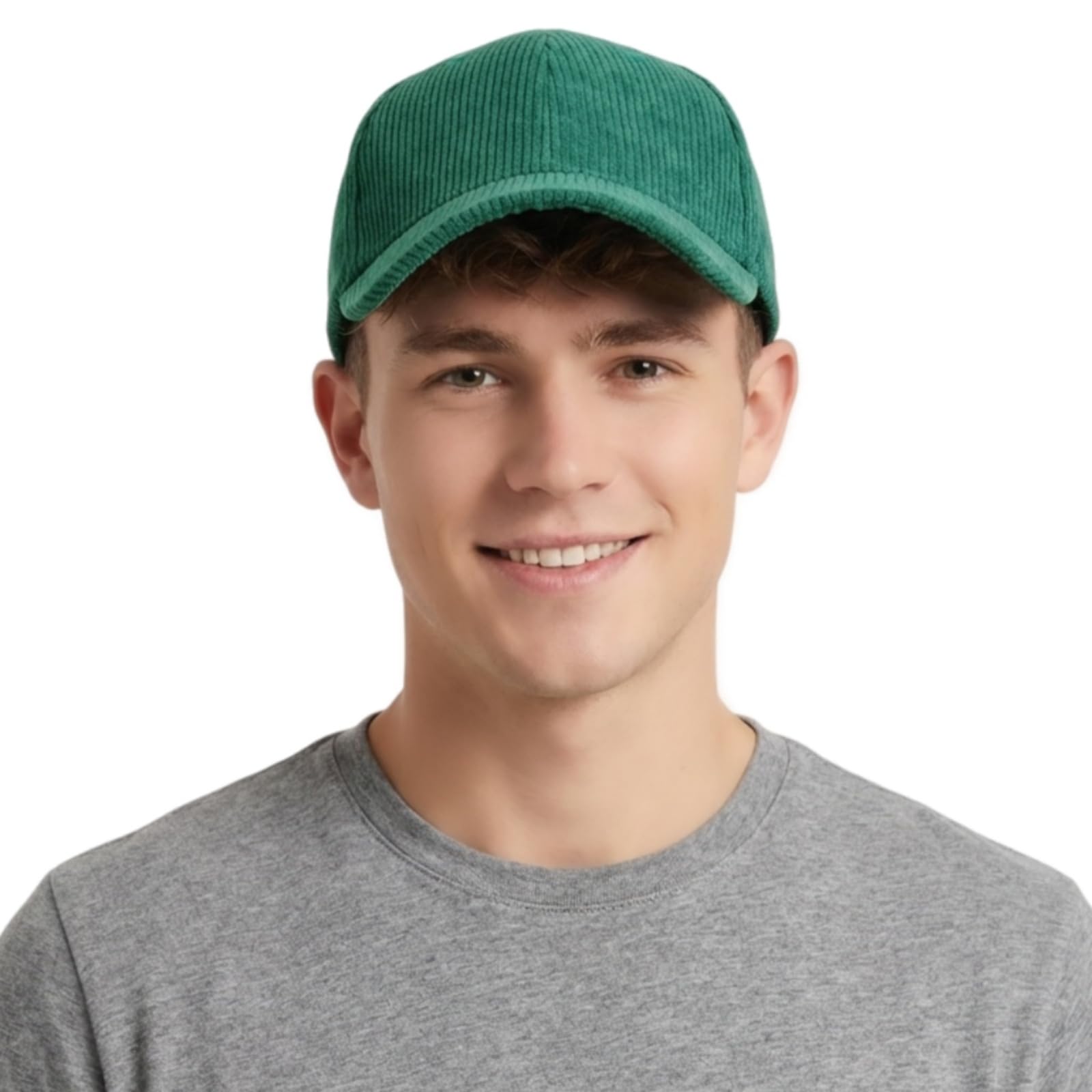 HIQIU Einfarbige Cord Basecap Damen Verstellbare Cordcap - W