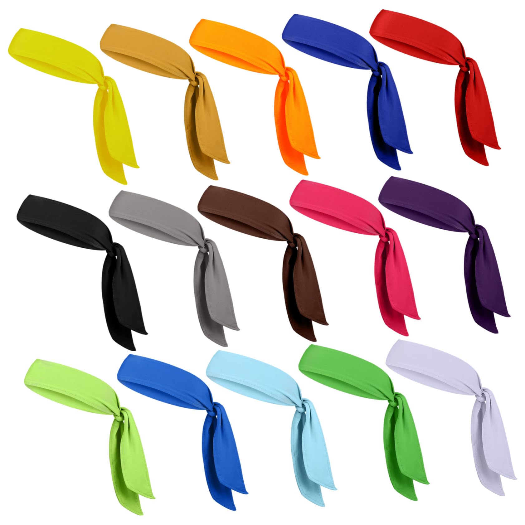 SUPVOX Verstellbare Elastische Schweißbänder Stirnband für Damen aus 95% Polyester und 5% Spandex 15 Stück mit Bequemem Tragegefühl zum Workout und Sport