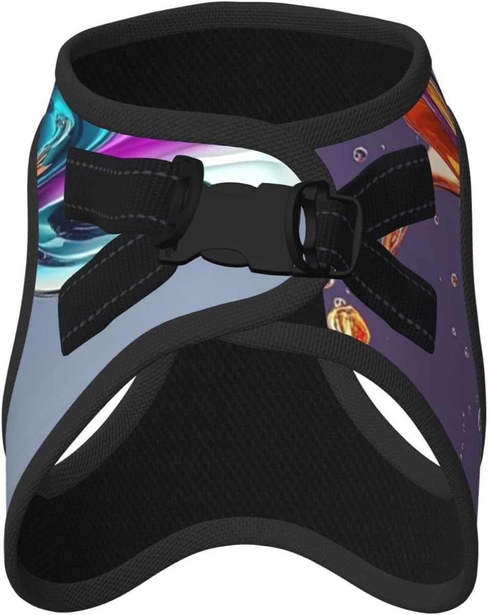 Liquid Splashing, Rocket Spacecraft Pet Vest Small Size Dog Harness and Leash Set for Training, Reflective & Adjustable Without Accessories Large
