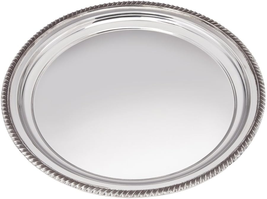 WWP Large Gadroon Rim Pewter Tray