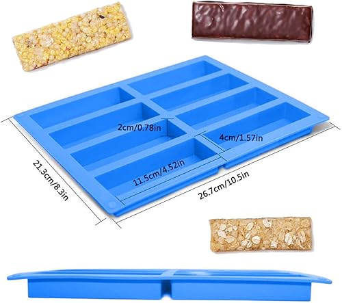 Miniatura 10 de Molde de silicona antiadherente prémium para barras de granola, juego de 2, fácil liberación, limpieza sin esfuerzo y duradero, ideal para hornear,