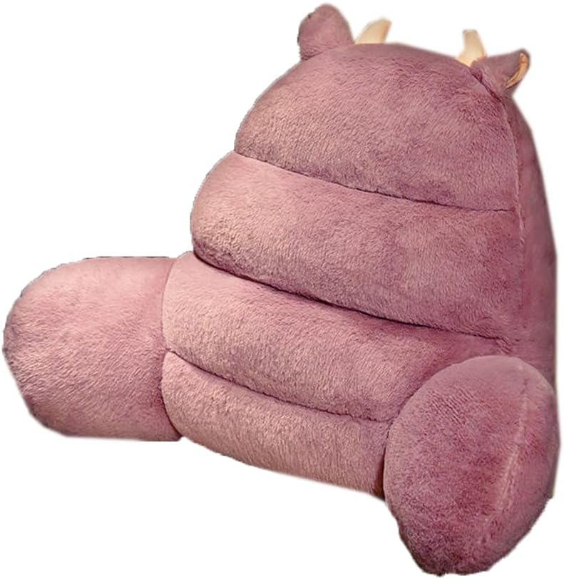 Tingting's Dream Winter Warm Bed Rest Reading Pillow Chair Lumbar Back Cushion Office Car Chair Waist Pillow Plush Reading Chair Pillow (50×60CM/19.7"×23.6", Pink Pig)