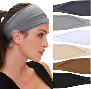 Huachi Workout Headbands for Women Wide Hair Headbands Yoga Sports Running Hair Bands Non Slip. Super Soft & Stretch Head Bands