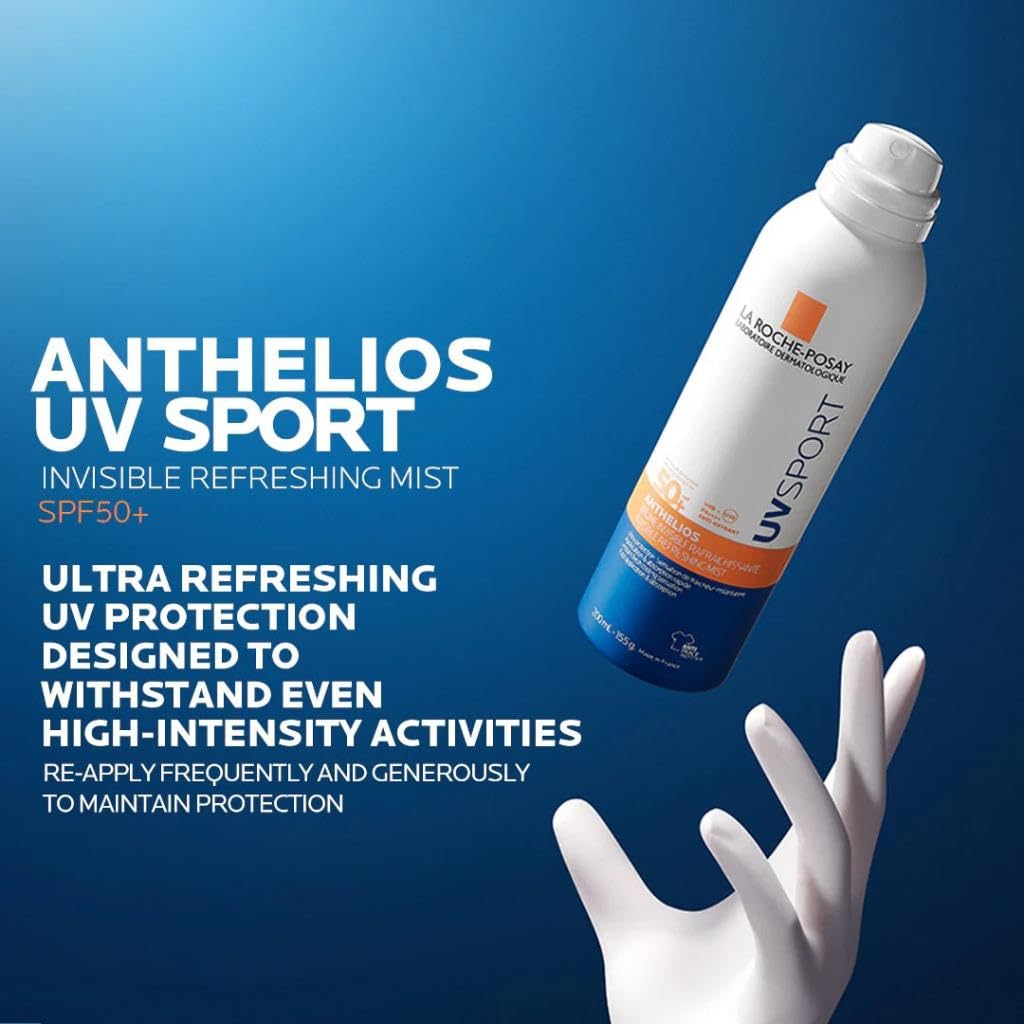 La Roche Posay Anthelios UV Sport Niewidoczna mgiełka chłodząca SPF50+, wszystkie rodzaje skóry, 200 ml