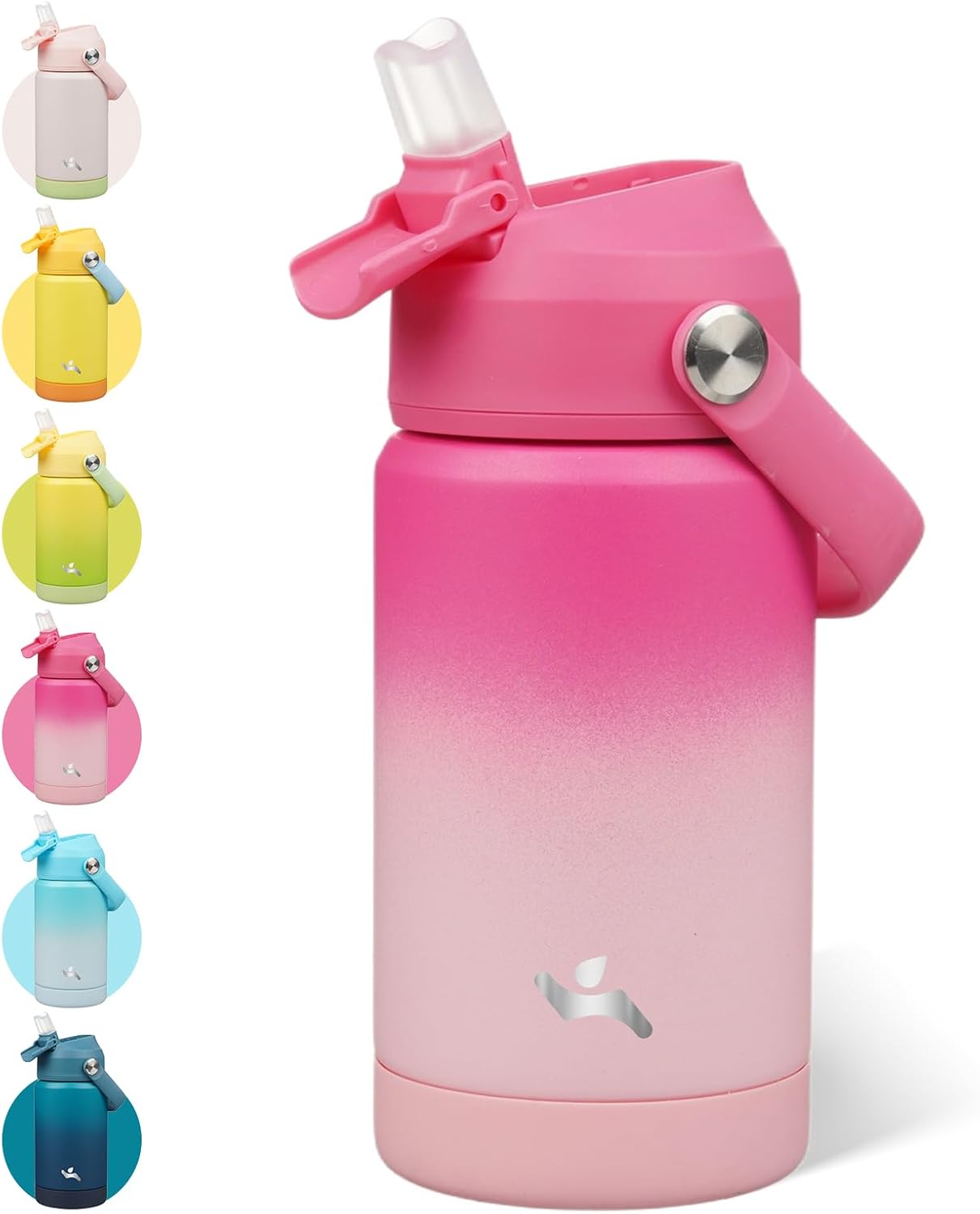 Konokyo 12 oz Insulated Stainless Steel Sports Water Bottle with Straw Lid