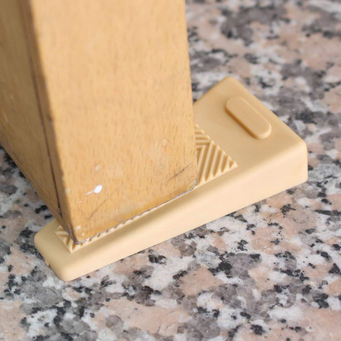 Prostuff.in Door Stopper Finger Protector Door Stopper Wedge Shaped Rubber Home Office Door Stoppers Stackable Beige Color, 2 Pcs 1