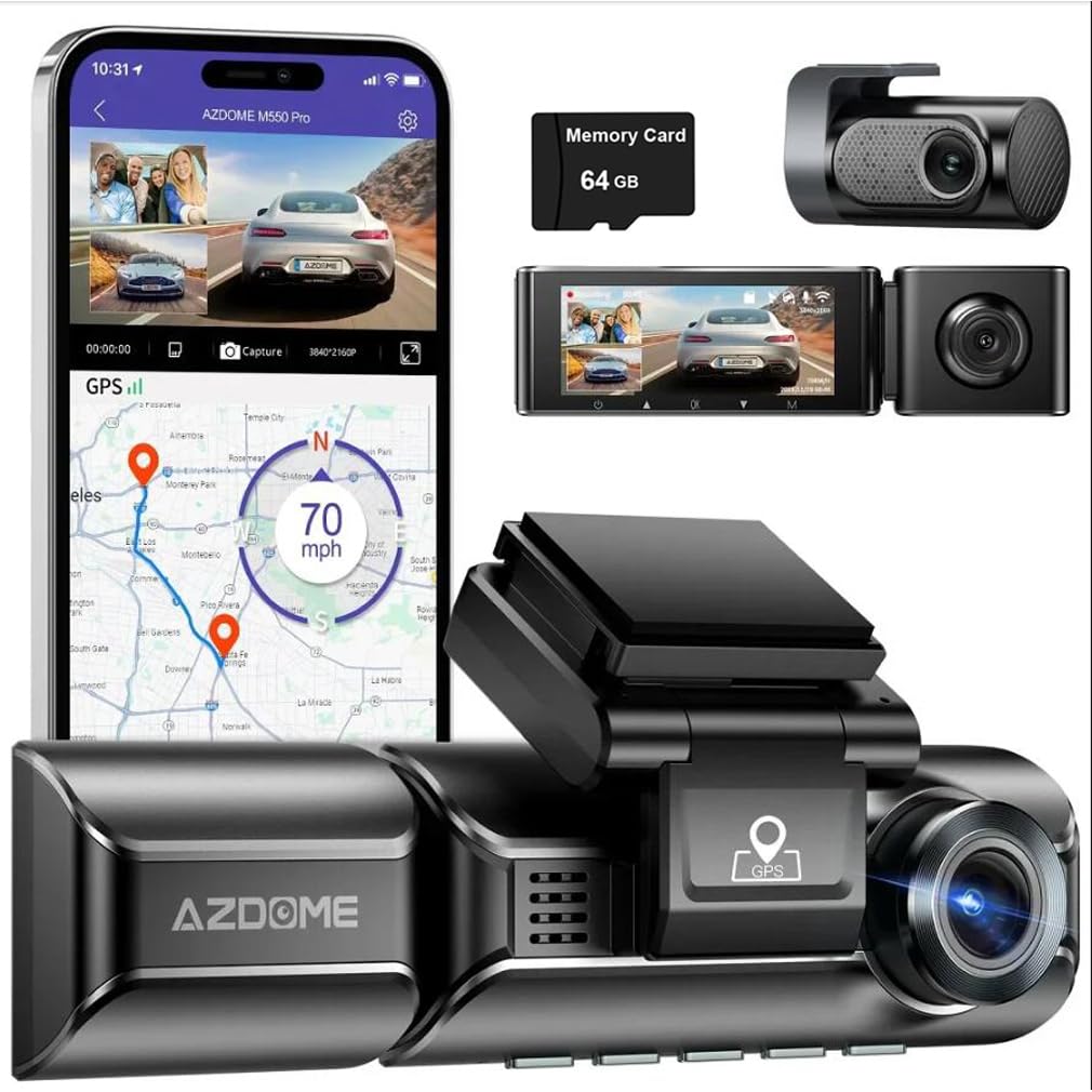 Amazon.co.jp: 自動車向け3チャンネルドライブレコーダー、4 K前後 